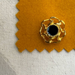 Bouton Bijou Couronne Noir & Or 22-25-30mm