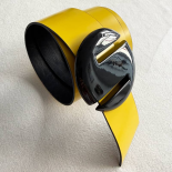 Ceinture Bijou Solaris Galalithe Noire & Cuir Jaune