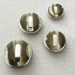 Bouton Bijou Argent & Marbré Kaki Ivoire 20–23–25–27mm