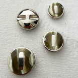 Bouton Bijou Argent & Marbré Kaki Ivoire 20–23–25–27mm