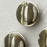 Bouton Bijou Argent & Marbré Kaki Ivoire 20–23–25–27mm