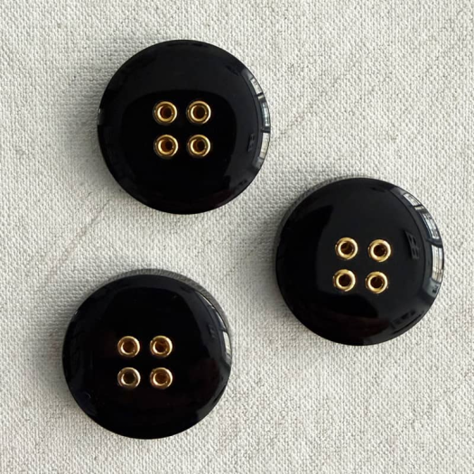 Bouton Bijou Haute Couture Gala Noir Quatro 27mm