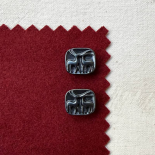 Pewter Grey Glass Antelope Jewel Button 17mm