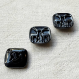 Bouton Bijou Verre Antilope Gris Étain 17mm