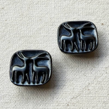 Bouton Bijou Verre Antilope Gris Étain 17mm