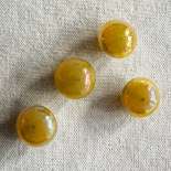 Bouton Bijou Verre Jaune Mystérieux Vintage 15mm