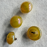 Vintage Golden Yellow Glass Jewel Button 15mm