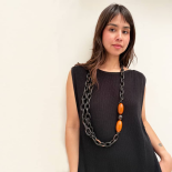LE SIÈCLE Collier Bijou Ébène & Perles Vintage