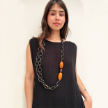 LE SIÈCLE Collier Bijou Ébène & Perles Vintage