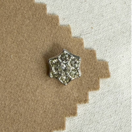 Bouton Bijou Strass Étoile Argentée Vintage 15-18mm