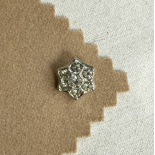 Bouton Bijou Strass Étoile Argentée Vintage 15-18mm