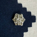 Bouton Bijou Strass Étoile Argentée Vintage 15-18mm