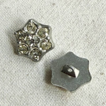 Bouton Bijou Strass Étoile Argentée Vintage 15-18mm
