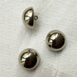 Bouton Bijou Dôme Métal Argenté Miroir 22mm