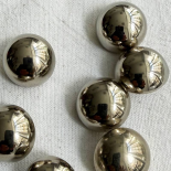 Bouton Bijou Dôme Métal Argenté Miroir 22mm