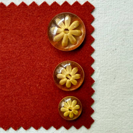 Bouton Bijou Italien Fleur d'Ambre 18-23-28mm