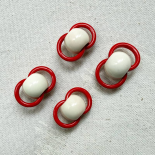 Bouton Design POP LOOP Rouge et Blanc 25mm