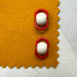 Bouton Design POP LOOP Rouge et Blanc 25mm