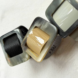 ÉPURE Vintage Horn & Recycled Leather Cuff Bracelet
