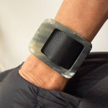 ÉPURE Vintage Horn & Recycled Leather Cuff Bracelet
