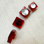 Red Square Mother-of-Pearl Jewel Button 13-17-19-20mm