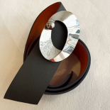 ARGENT CÉLESTE Vintage Silver Buckle Belt Circa 2000