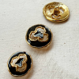 Fleur Précieuse Black & Gold Jewel Button 18-23-27mm