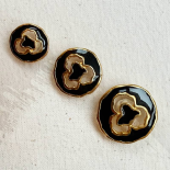 Fleur Précieuse Black & Gold Jewel Button 18-23-27mm