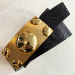 MAGISTRALE Gold Buckle Leather Belt One of a Kind