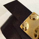 MAGISTRALE Gold Buckle Leather Belt One of a Kind