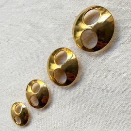 DOUBLE O Gold-Tone Jewel Button 18-20-25-27mm
