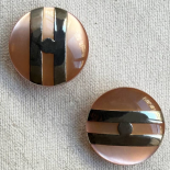 Vintage Pink Glass Silver-Tone Button 23mm