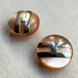 Vintage Pink Glass Silver-Tone Button 23mm