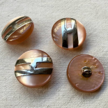 Bouton Bijou Verre Rose Architecture Argenté 23mm