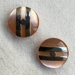 Vintage Pink Glass Silver-Tone Button 23mm