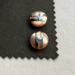 Vintage Pink Glass Silver-Tone Button 23mm