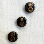 Bouton Design Métal Mordoré Œil de Chouette 18mm