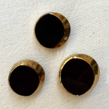 Bouton Bijou Art Déco Verre Noir & Or Impérial 23-27mm