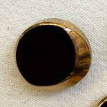Art Deco Imperial Black Glass & Gold Jewel Button 23-27mm
