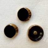 Bouton Bijou Art Déco Verre Noir & Or Impérial 23-27mm