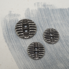 Silver African Mask Button 30-40mm