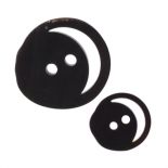 Bouton Corne Clown noir 25mm