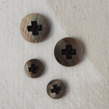 Bouton Nacre Design Marron 23mm