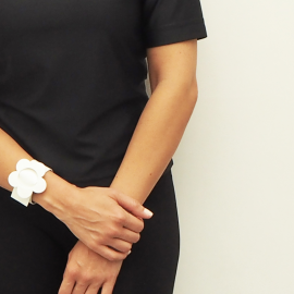 Bracelet Cuir Eden Maggie Blanc