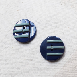 Beau Bouton Design Bleu 26mm Navy