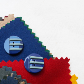 Beautiful Blue Design Button 26mm Navy