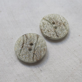 Resin Button White Gray Glitter Sand 28mm