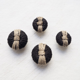 Design Button Black Beige Trimmings 24mm