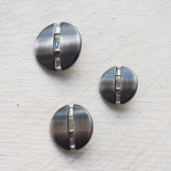Chic Silver Button Rhinestone Baguette 20-23mm