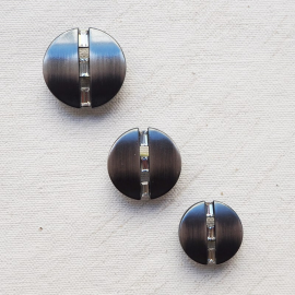 Chic Silver Button Rhinestone Baguette 20-23mm